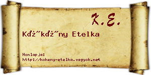 Kökény Etelka névjegykártya